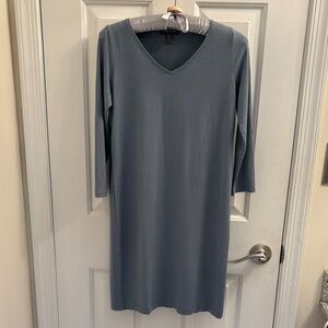 Eileen Fisher Blue V-Neck Dress